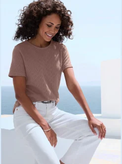 Vivance T-Shirts<T-shirt à manches courtes tricot fin ajouré