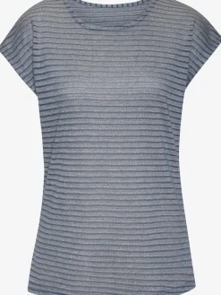 Vivance T-Shirts<T-shirt à manches courtes tricot jacquard léger à rayures