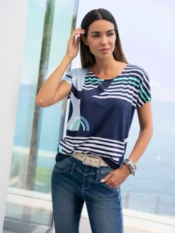 Rick Cardona T-Shirts<T-shirt à manches courtes viscose douce et fluide