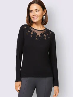 Creation L T-Shirts<T-shirt à manches longues 95% viscose