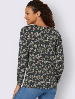 T-Shirts<T-shirt à manches longues 50% coton et 50% modal