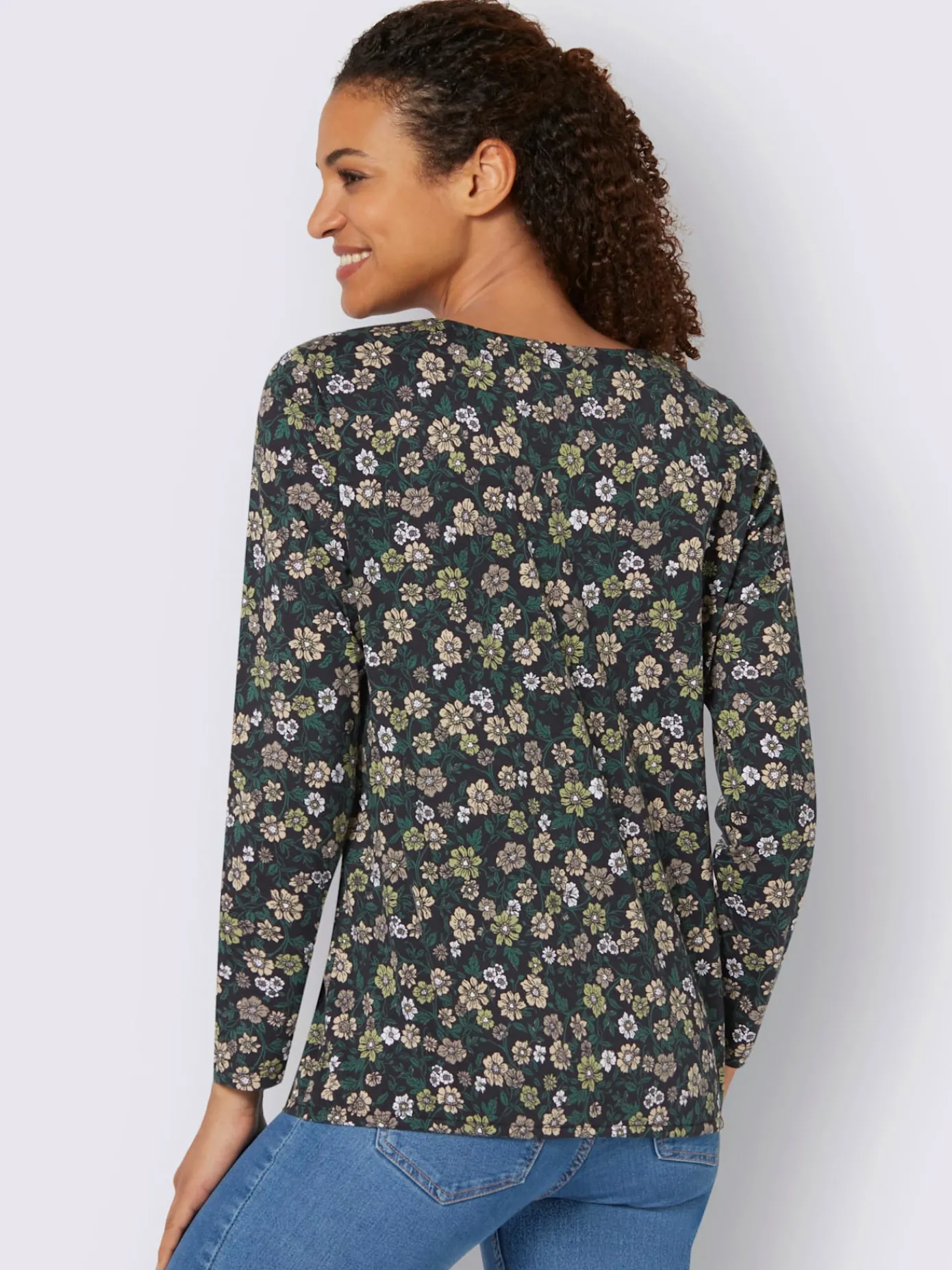 T-Shirts<T-shirt à manches longues 50% coton et 50% modal