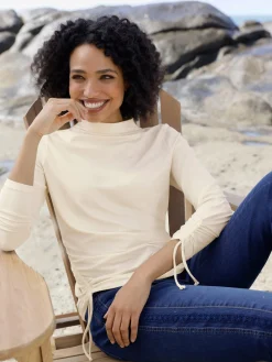 Linea Tesini T-Shirts<T-shirt à manches longues coulisses latérales avec liens à nouer