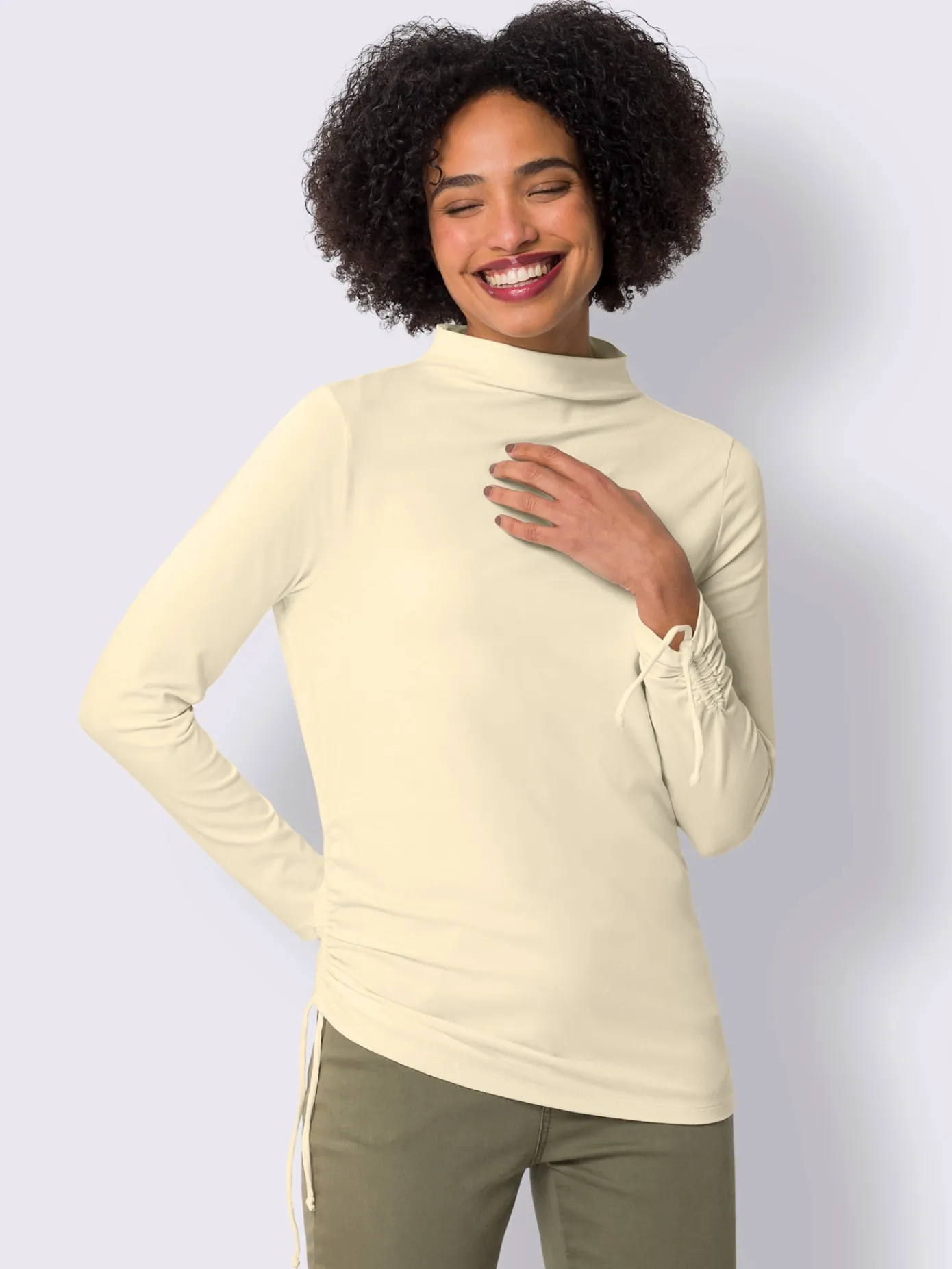 Linea Tesini T-Shirts<T-shirt à manches longues coulisses latérales avec liens à nouer