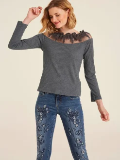 Linea Tesini T-Shirts<T-shirt à manches longues coupe ajustée