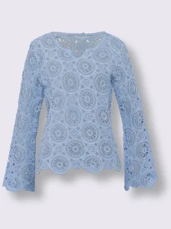 Linea Tesini T-Shirts<T-shirt à manches longues dentelle macramé décorative