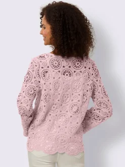 Linea Tesini T-Shirts<T-shirt à manches longues dentelle macramé décorative