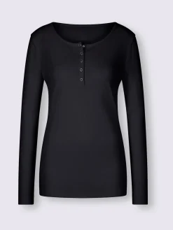 Best Connection T-Shirts<T-shirt à manches longues encolure avec patte de boutonnage