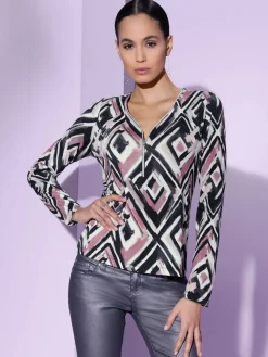 Creation L T-Shirts<T-shirt à manches longues encolure avec glissière