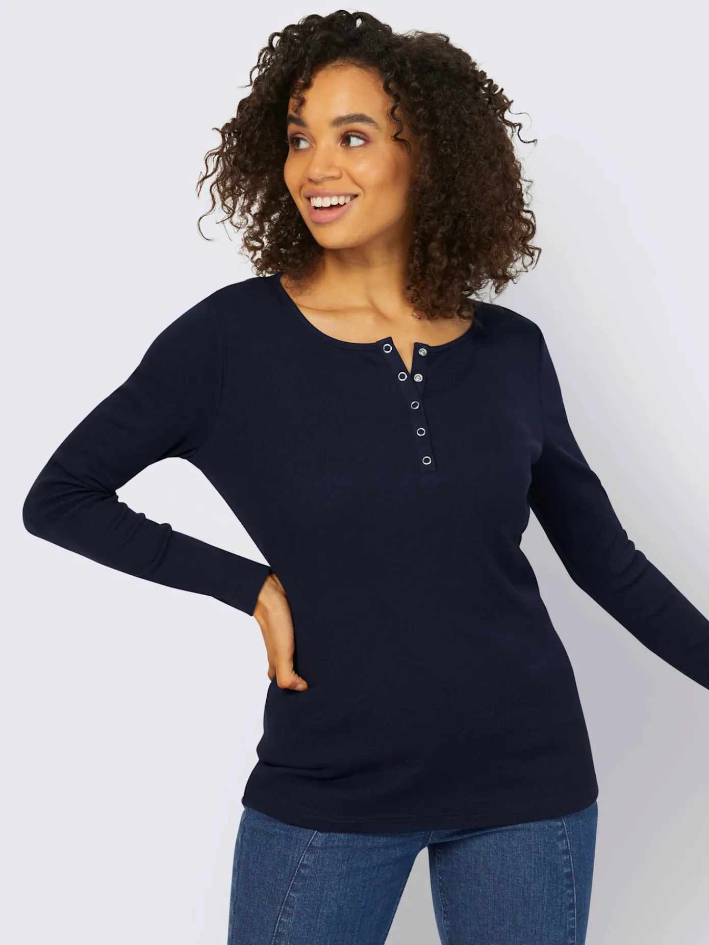 Best Connection T-Shirts<T-shirt à manches longues encolure avec patte de boutonnage