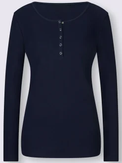 Best Connection T-Shirts<T-shirt à manches longues encolure avec patte de boutonnage