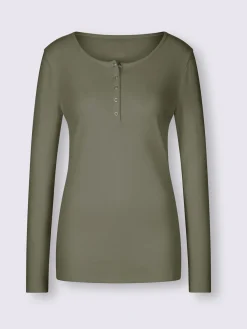 Best Connection T-Shirts<T-shirt à manches longues encolure avec patte de boutonnage