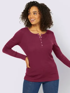 Best Connection T-Shirts<T-shirt à manches longues encolure avec patte de boutonnage