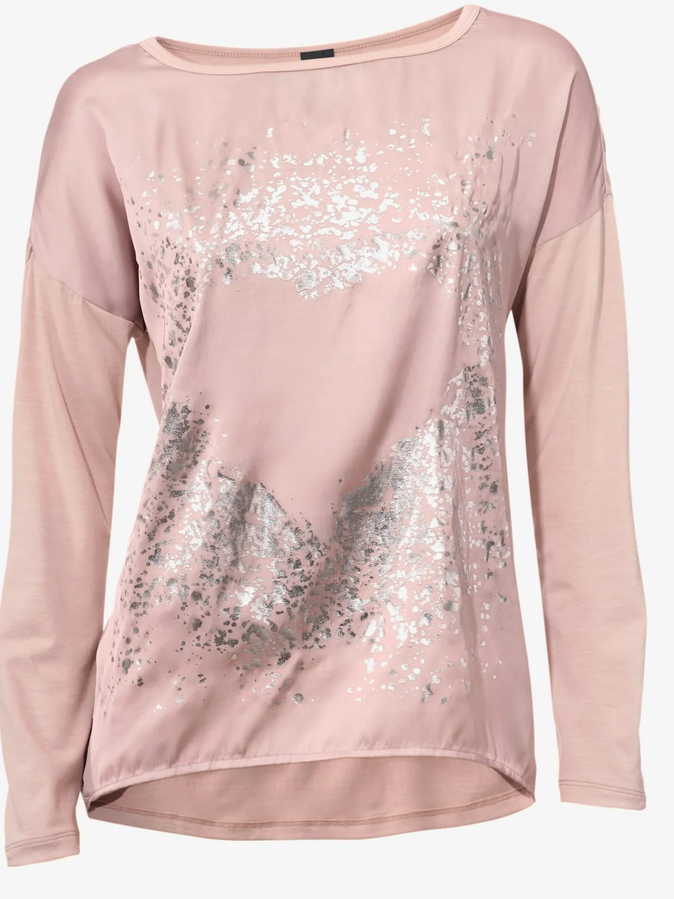 Rick Cardona T-Shirts<T-shirt à manches longues imprimé tendance à effet métallisé