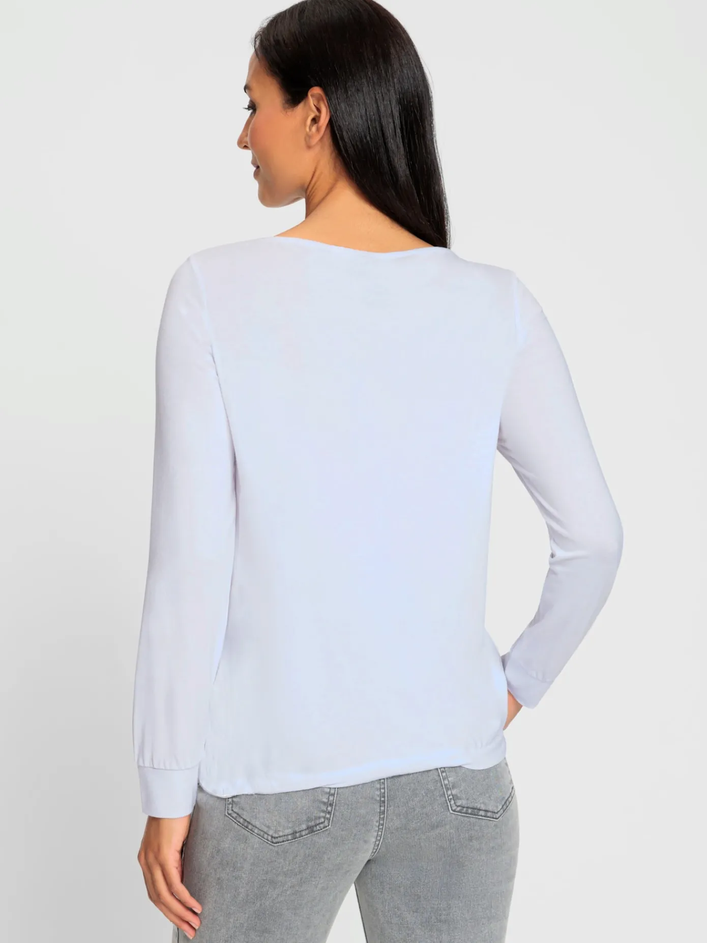 Rick Cardona T-Shirts<T-shirt à manches longues imprimé plaqué devant