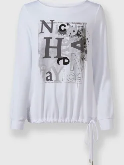 Rick Cardona T-Shirts<T-shirt à manches longues imprimé plaqué devant