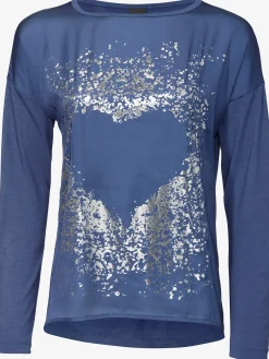 Rick Cardona T-Shirts<T-shirt à manches longues imprimé tendance à effet métallisé