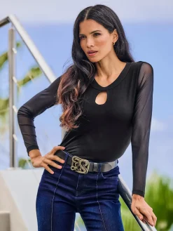 Ashley Brooke T-Shirts<T-shirt à manches longues manches en maille