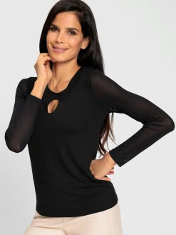 Ashley Brooke T-Shirts<T-shirt à manches longues manches en maille