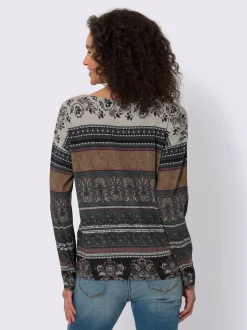 Linea Tesini T-Shirts<T-shirt à manches longues motif imprimé romantique