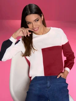 Rick Cardona T-Shirts<T-shirt à manches longues motif color block tendance