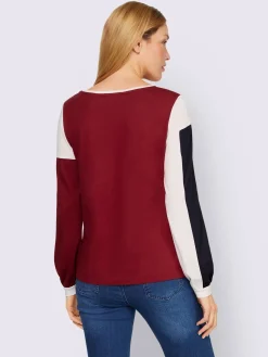 Rick Cardona T-Shirts<T-shirt à manches longues motif color block tendance