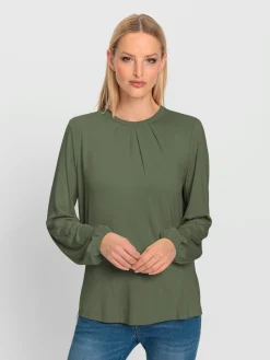 Rick Cardona T-Shirts<T-shirt à manches longues plis affinants à l'encolure