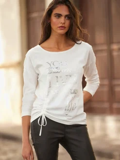 Mandarin T-Shirts<T-shirt à manches longues pur coton