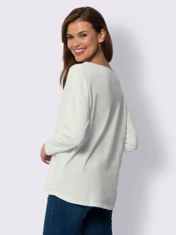 Mandarin T-Shirts<T-shirt à manches longues pur coton