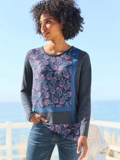 Linea Tesini T-Shirts<T-shirt à manches longues pièce décorative devant