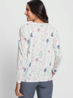 T-Shirts<T-shirt à manches longues pur coton