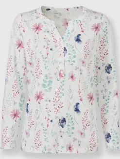 T-Shirts<T-shirt à manches longues pur coton