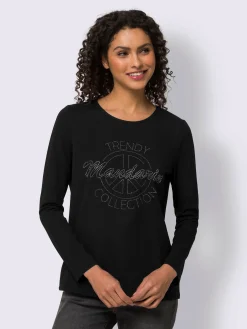 Mandarin T-Shirts<T-shirt à manches longues qualité coton doux sur la peau