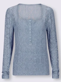 Linea Tesini T-Shirts<T-shirt à manches longues superbe empiècement en dentelle