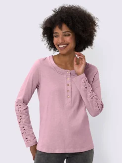 Linea Tesini T-Shirts<T-shirt à manches longues superbe empiècement en dentelle