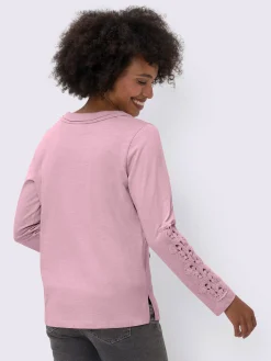 Linea Tesini T-Shirts<T-shirt à manches longues superbe empiècement en dentelle