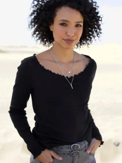 Linea Tesini T-Shirts<T-shirt à manches longues structure côtelée