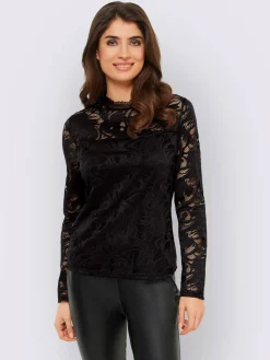 Ashley Brooke Tenues De Cérémonie|T-Shirts<T-shirt à manches longues tout en dentelle