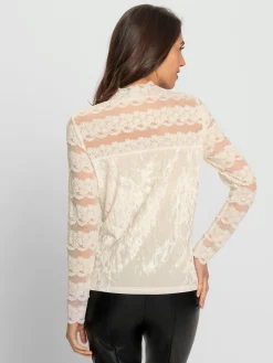 Ashley Brooke T-Shirts<T-shirt à manches longues velours élastique brillant