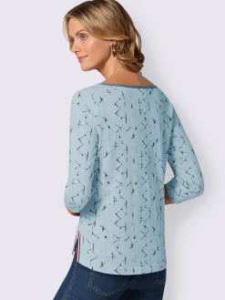 T-Shirts<T-shirt à motif original boutonnière col et fentes