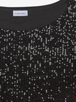LASCANA T-Shirts<T-shirt à paillettes t-shirt brillant décontracté avec large encolure ronde