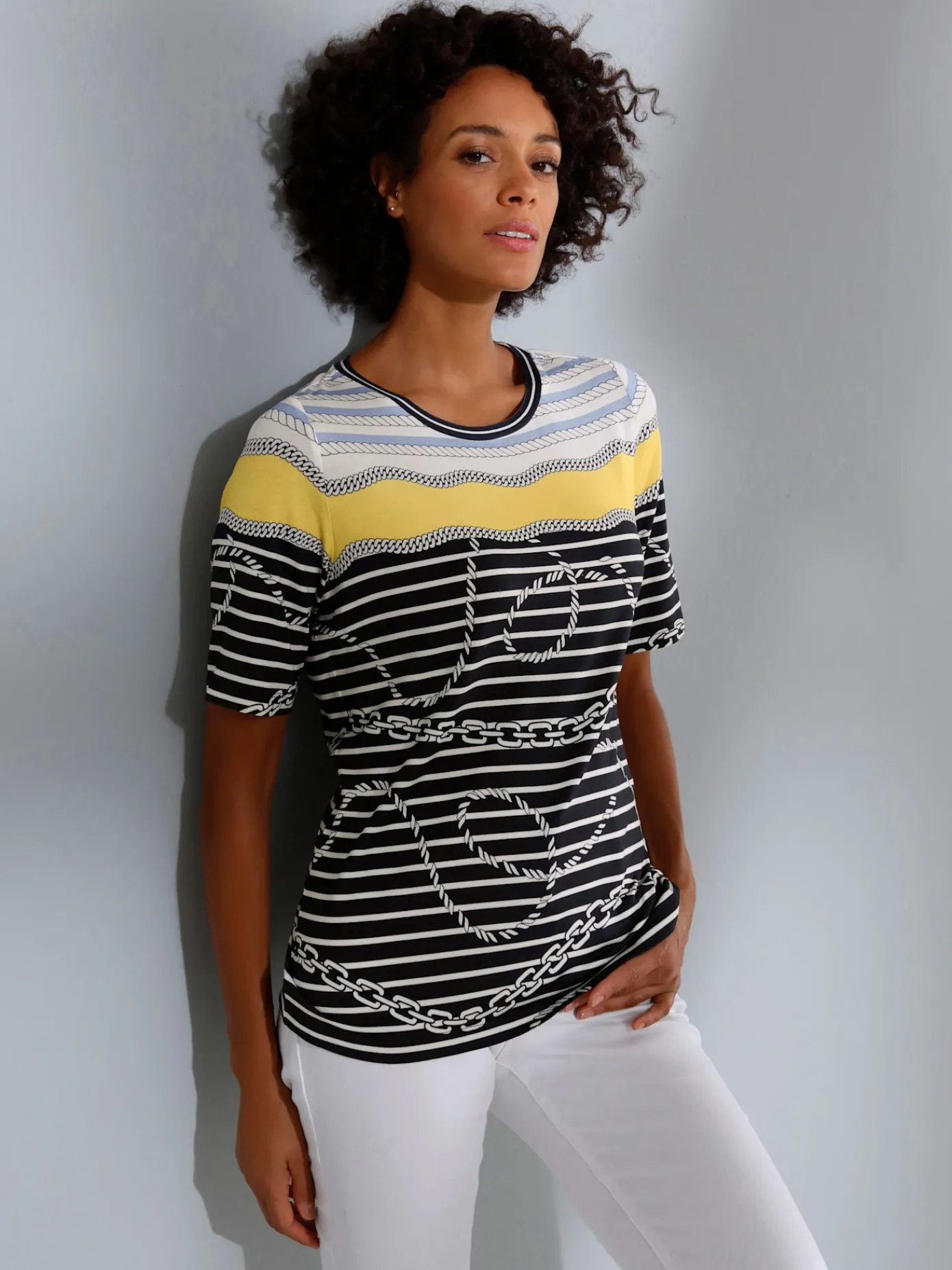 CREATION L PREMIUM T-Shirts<T-shirt à rayures 95% modal