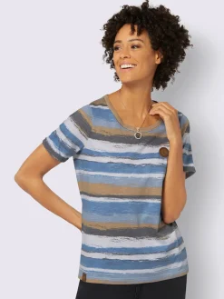 Collection L T-Shirts<T-shirt à rayures pur coton