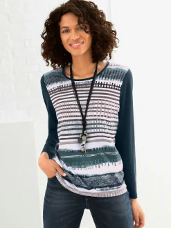 Collection L T-Shirts<T-shirt avec un imprimé tendance et manches longues