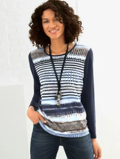 Collection L T-Shirts<T-shirt avec un imprimé tendance et manches longues