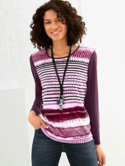 Collection L T-Shirts<T-shirt avec un imprimé tendance et manches longues