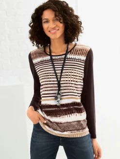 Collection L T-Shirts<T-shirt avec un imprimé tendance et manches longues