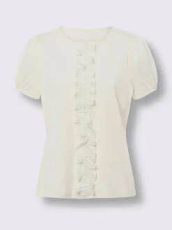 Linea Tesini T-Shirts<T-shirt bande en dentelle cousue