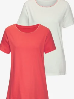 Vivance T-Shirts<T-shirt broderie contrastée tendance à l'encolure ronde