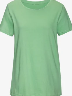 Vivance T-Shirts<T-shirt broderie contrastée tendance à l'encolure ronde